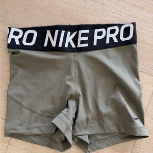 Nike Pro Women's Athletic Shorts in Olive